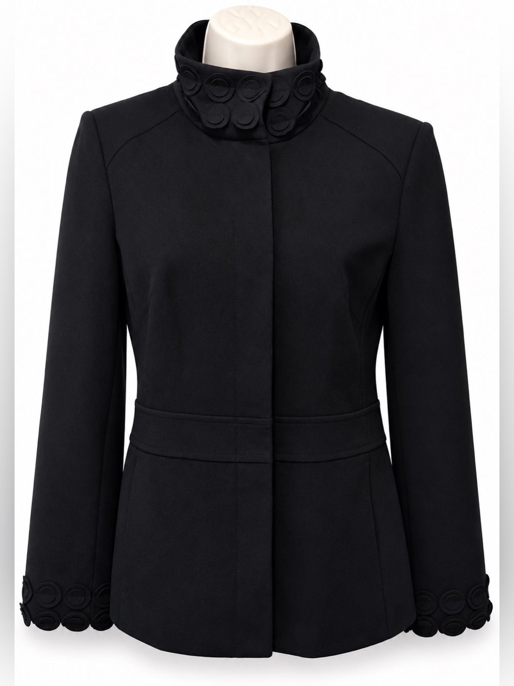 Escada Black Jacket / Blazer with sleeve and collar accents NWOT